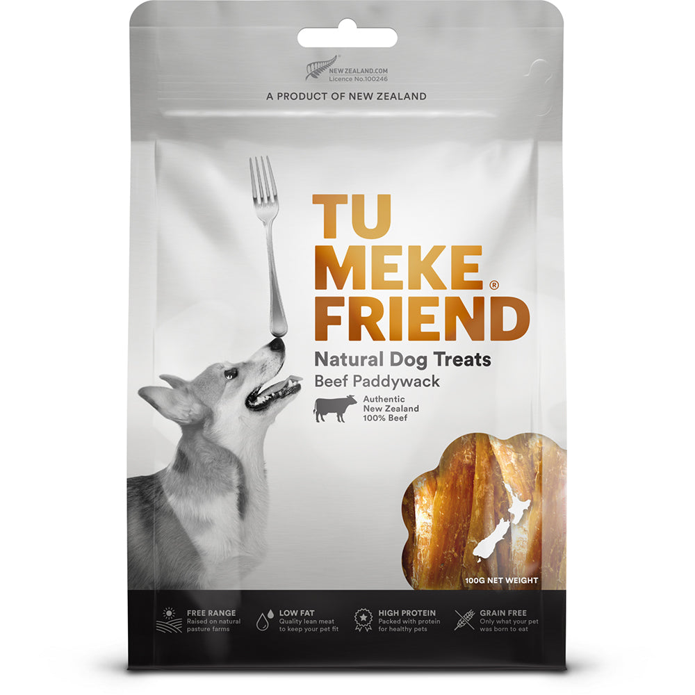 2PK Tu Meke Friend 100g Air-Dried Natural Dog Treats Beef Paddywack