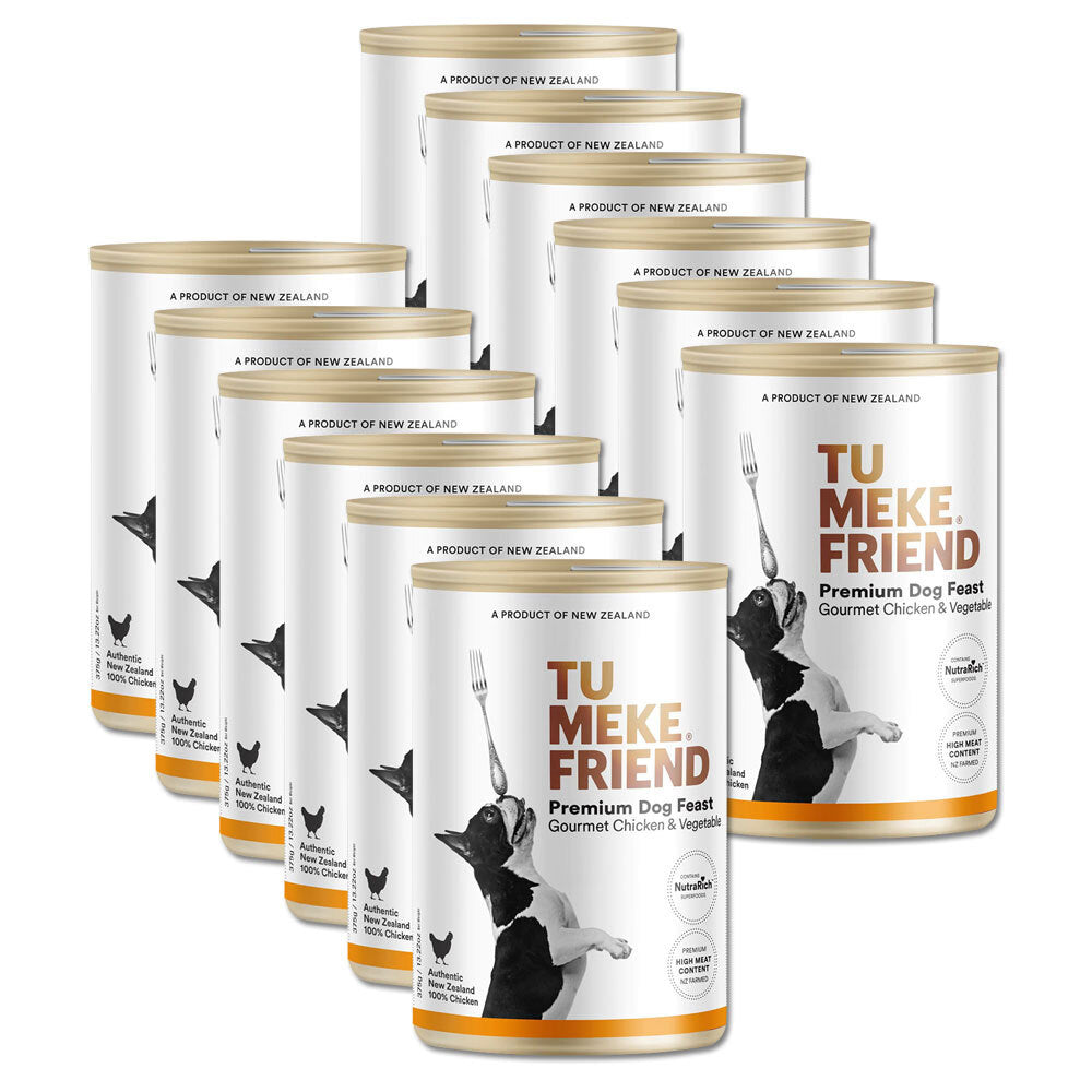 12PK Tu Meke Friend 375g Premium Dog Feast Gourmet Chicken & Vegetable