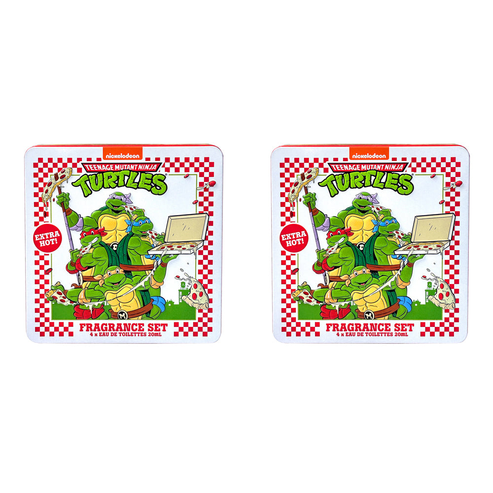 2x 4pc TMNT Fragrance Set Tin Kids Perfume Eau De Toilettes 22.5ml 6y+