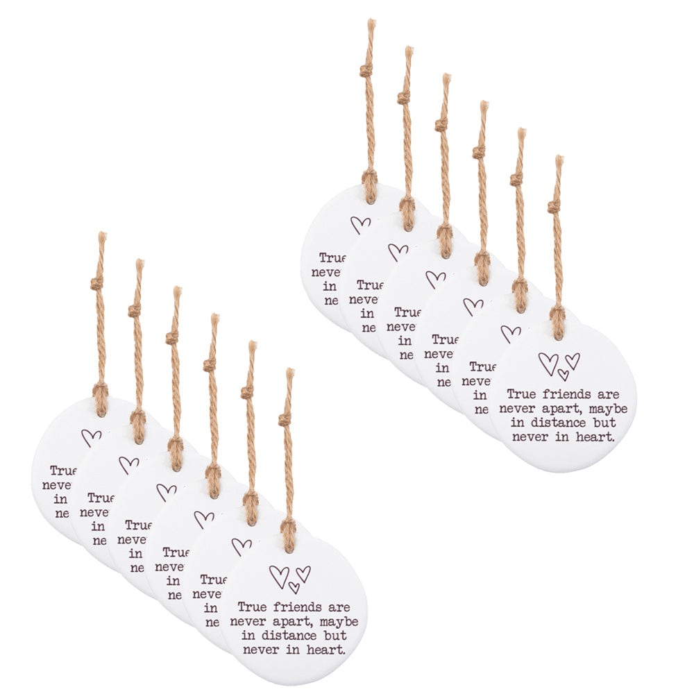 12PK Splosh True Friends Ceramic Tiny Treasures w/ Rope - White