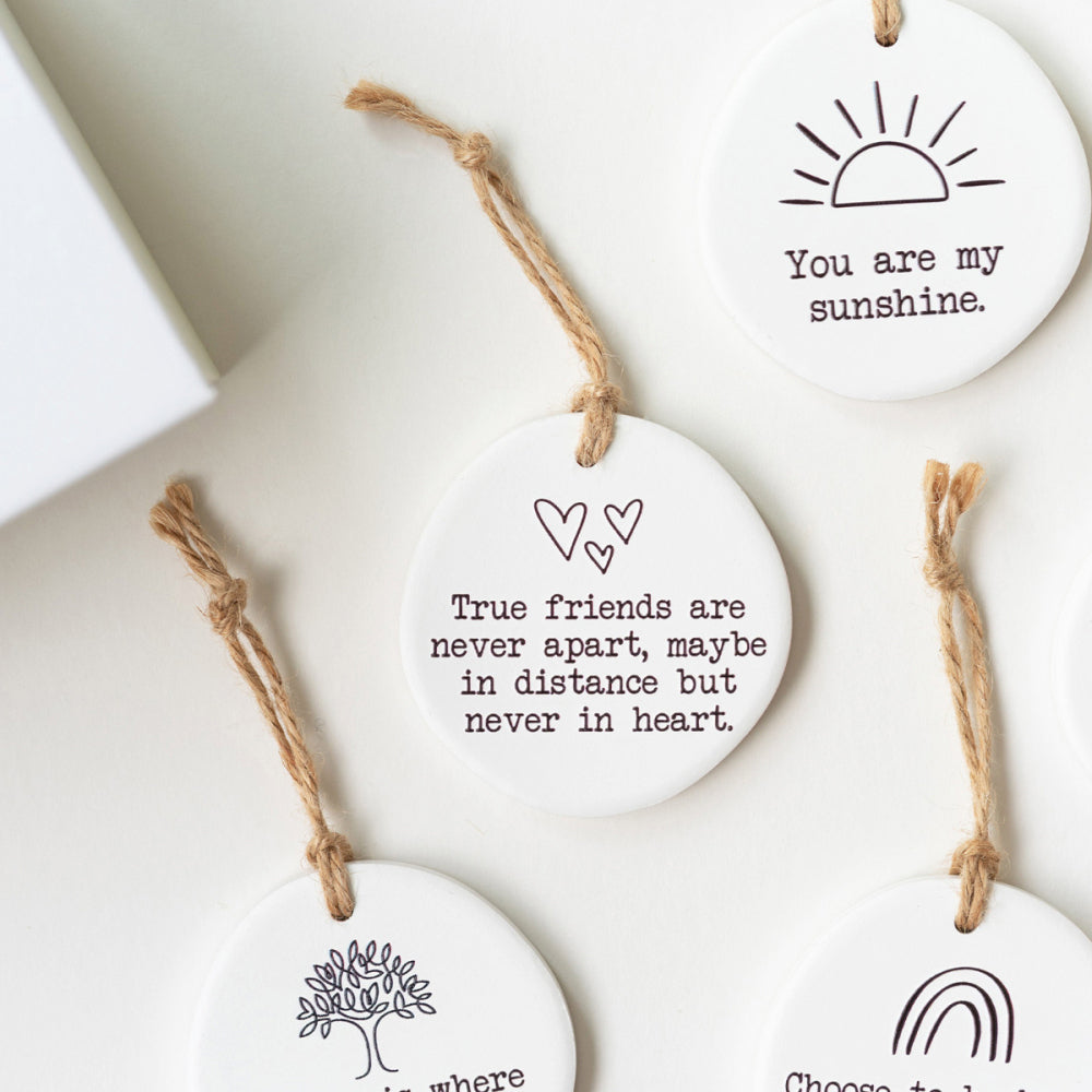 12PK Splosh True Friends Ceramic Tiny Treasures w/ Rope - White