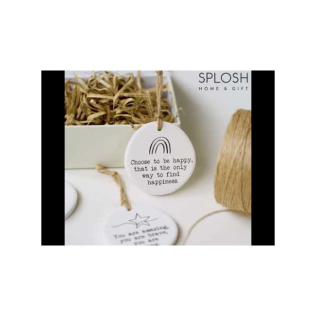 12PK Splosh World Ceramic Tiny Treasures w/ Rope - White