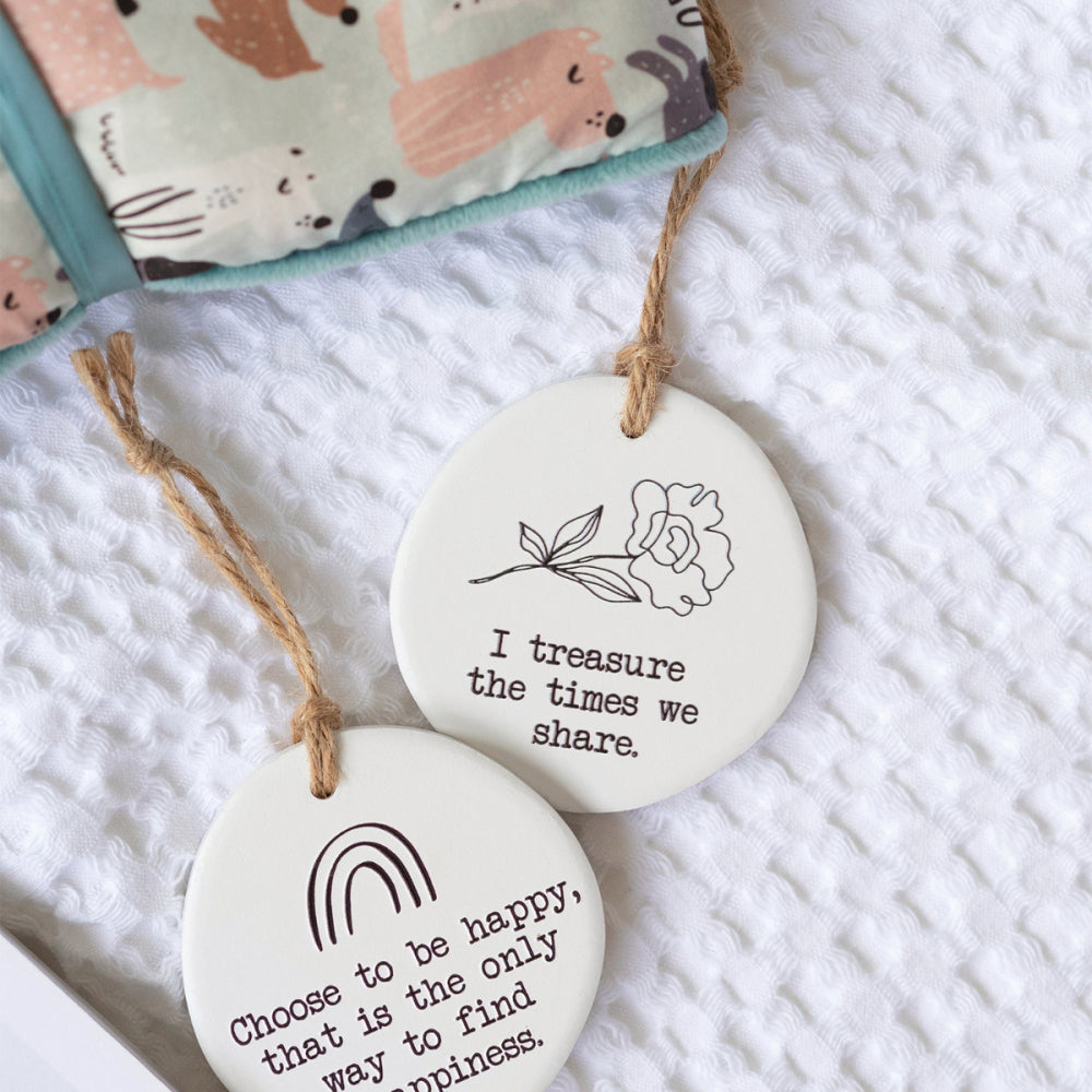 12PK Splosh Share Ceramic Tiny Treasures w/ Rope - White