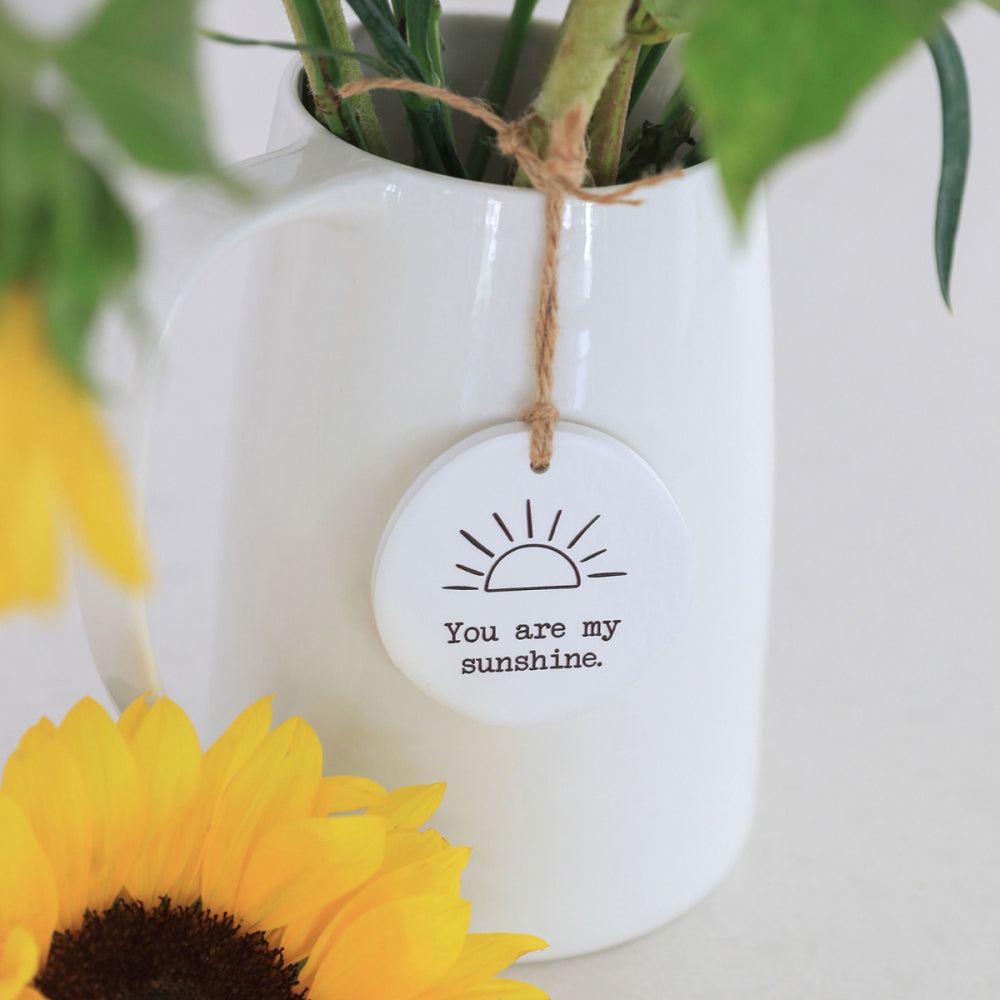 12PK Splosh Sunshine Ceramic Tiny Treasures w/ Rope - White