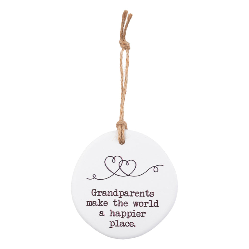 12PK Splosh Grandparents Ceramic Tiny Treasures w/ Rope - White