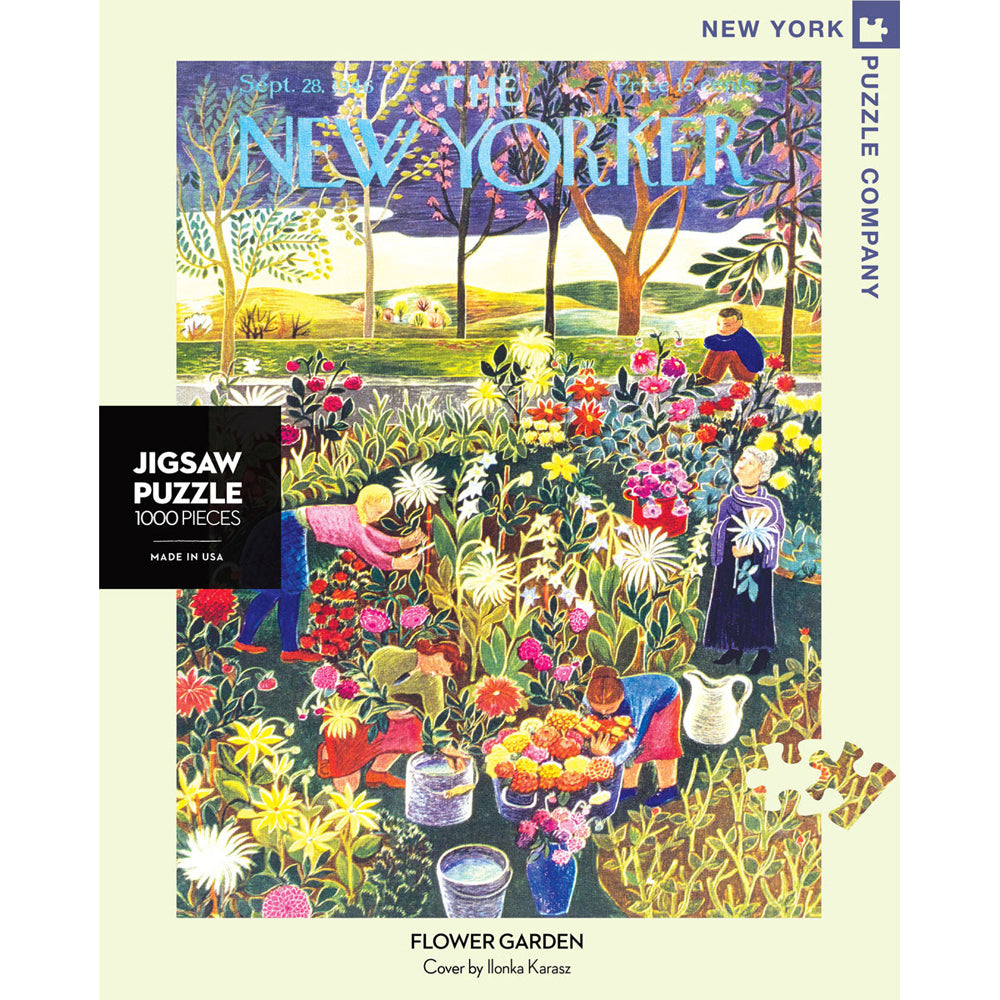 1000pc New York Puzzle Company Jigsaw Puzzle 48x68cm Flower Garden 13+