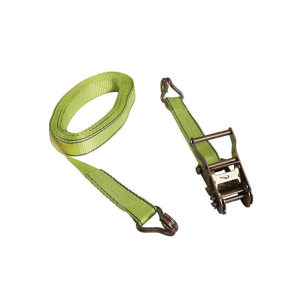 2PK Oztrail Ratchet 38mmx4.5m Tie-Down Pull Strap w/ S Hook - Green