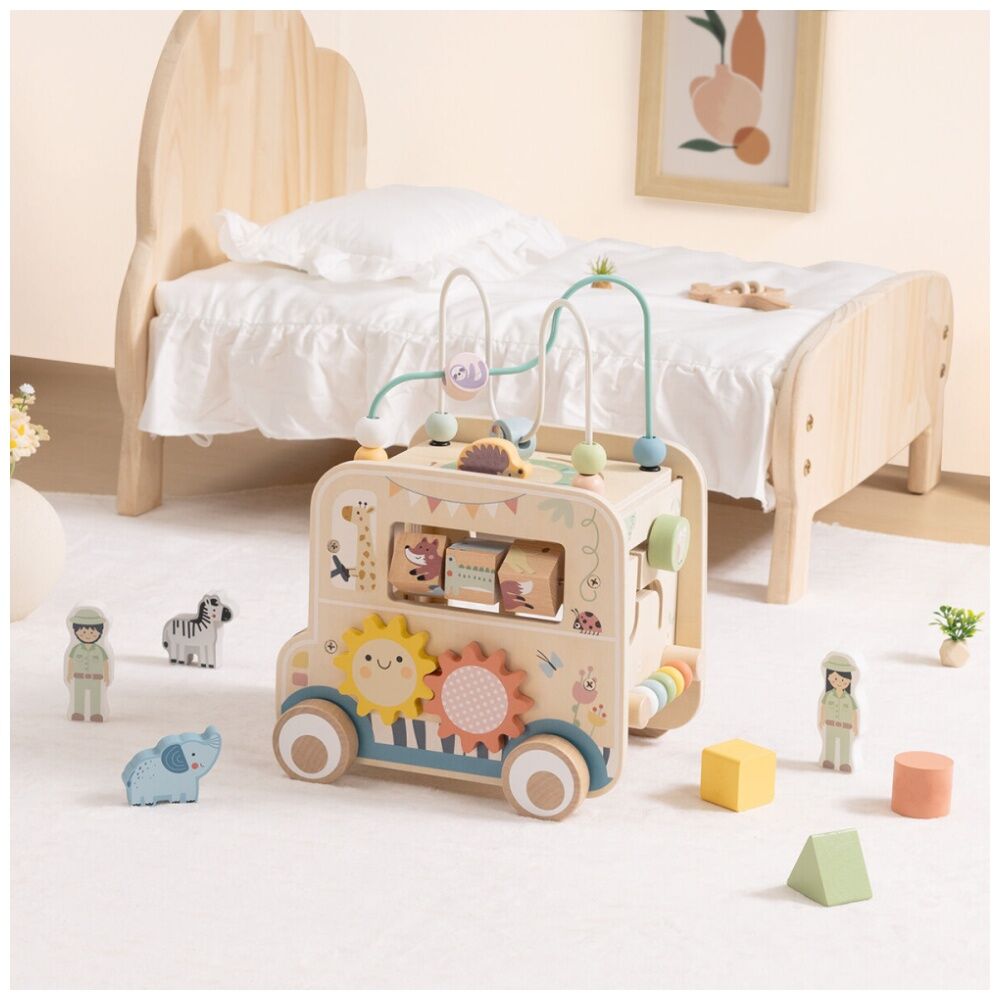 Tooky Toy Versatile Safari Hunting Vehicle Wooden Activity Kids/Children 18m+
