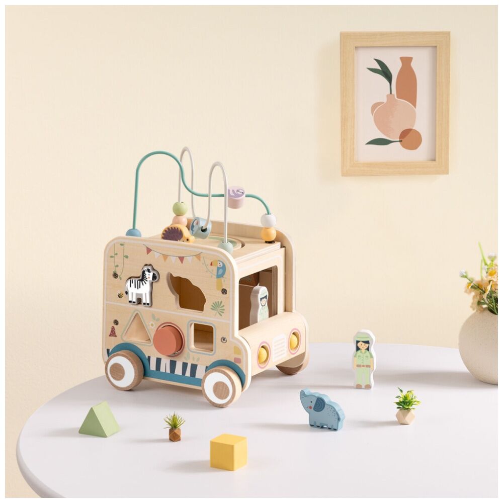Tooky Toy Versatile Safari Hunting Vehicle Wooden Activity Kids/Children 18m+