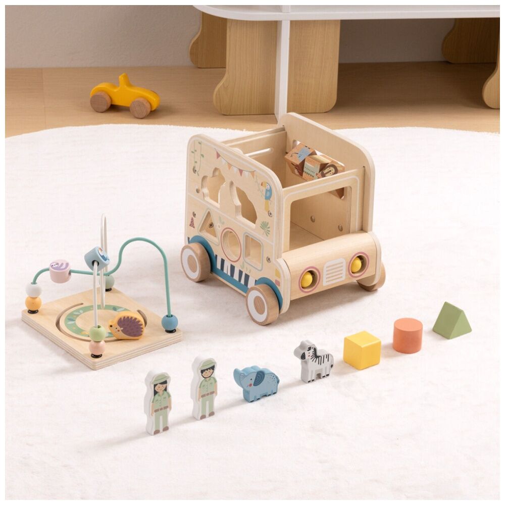Tooky Toy Versatile Safari Hunting Vehicle Wooden Activity Kids/Children 18m+