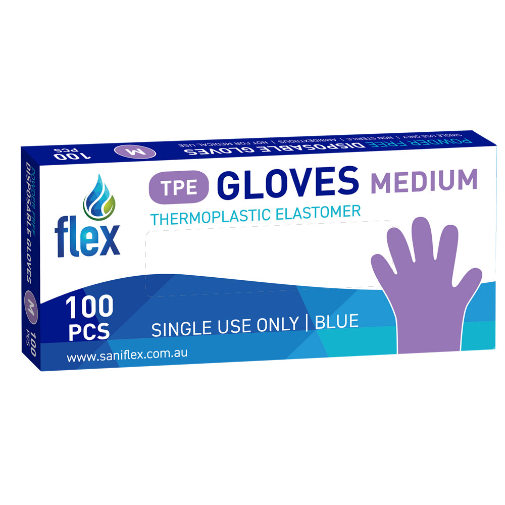 1000pc Saniflex TPE Disposable Gloves  Blue Size M