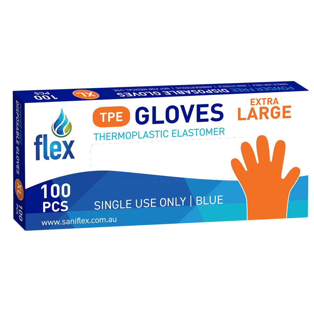 1000pc Saniflex TPE Disposable Gloves  Blue Size XL
