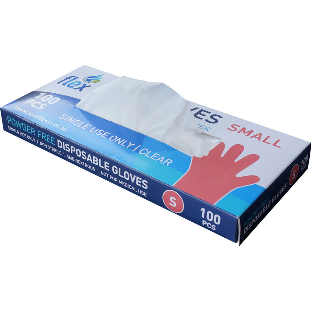 1000pc Saniflex TPE Disposable Gloves Clear Size S