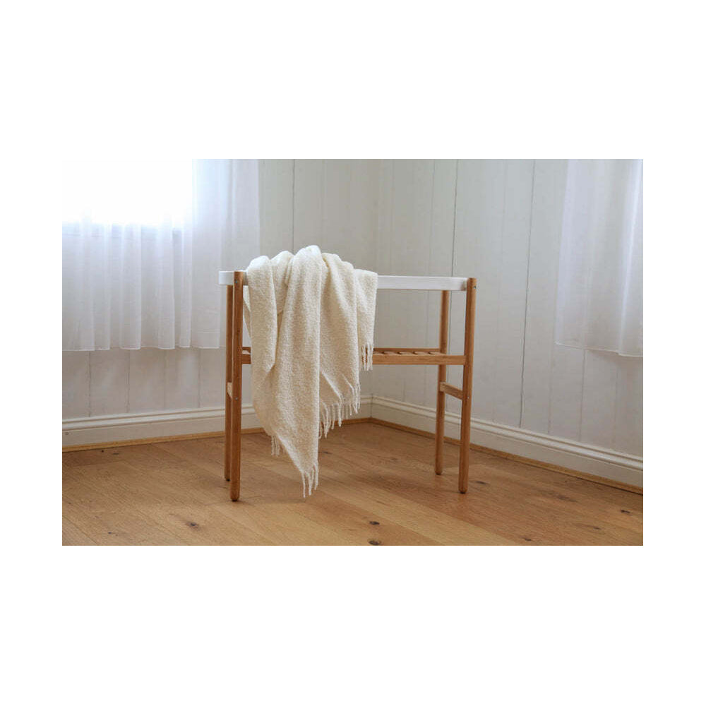 Huxford Grove Alpaca Boucle Throw Decorative Blanket 145x180cm - Shadow