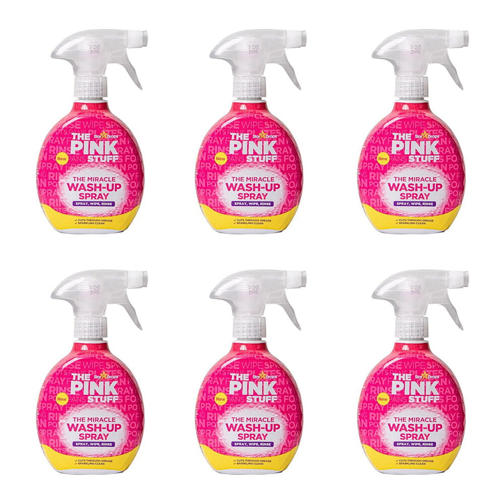 6PK The Pink Stuff WashUp Spray Dishwashing Liquid Grease 500ml