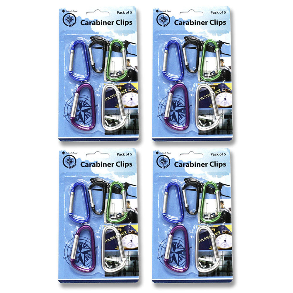 20pc Jemark Travel Keychain Carabiner Clips Assorted Set
