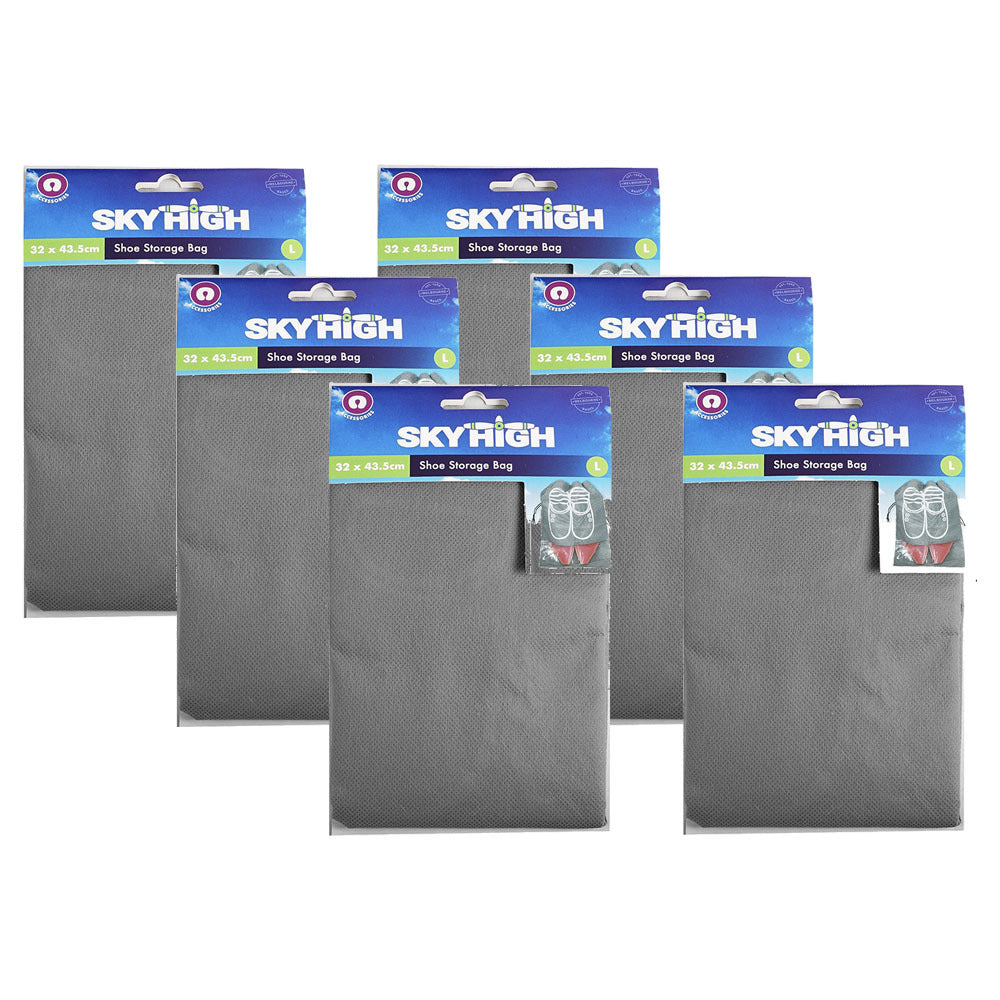 6PK Sky High Travel Lightweight Shoe Storage Luggage Bag
