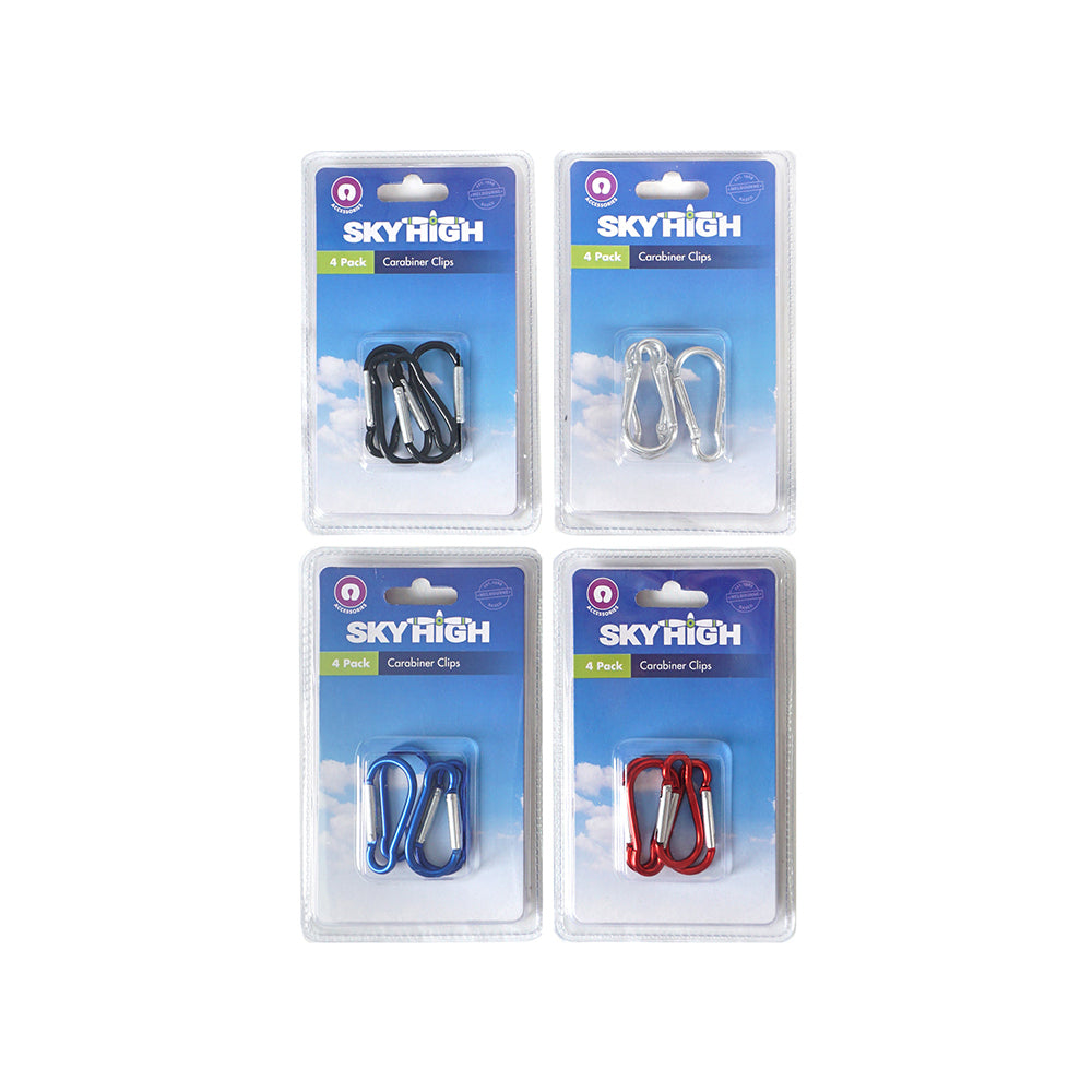 24pc Sky High Travel Carabiner Clip Assorted Colours