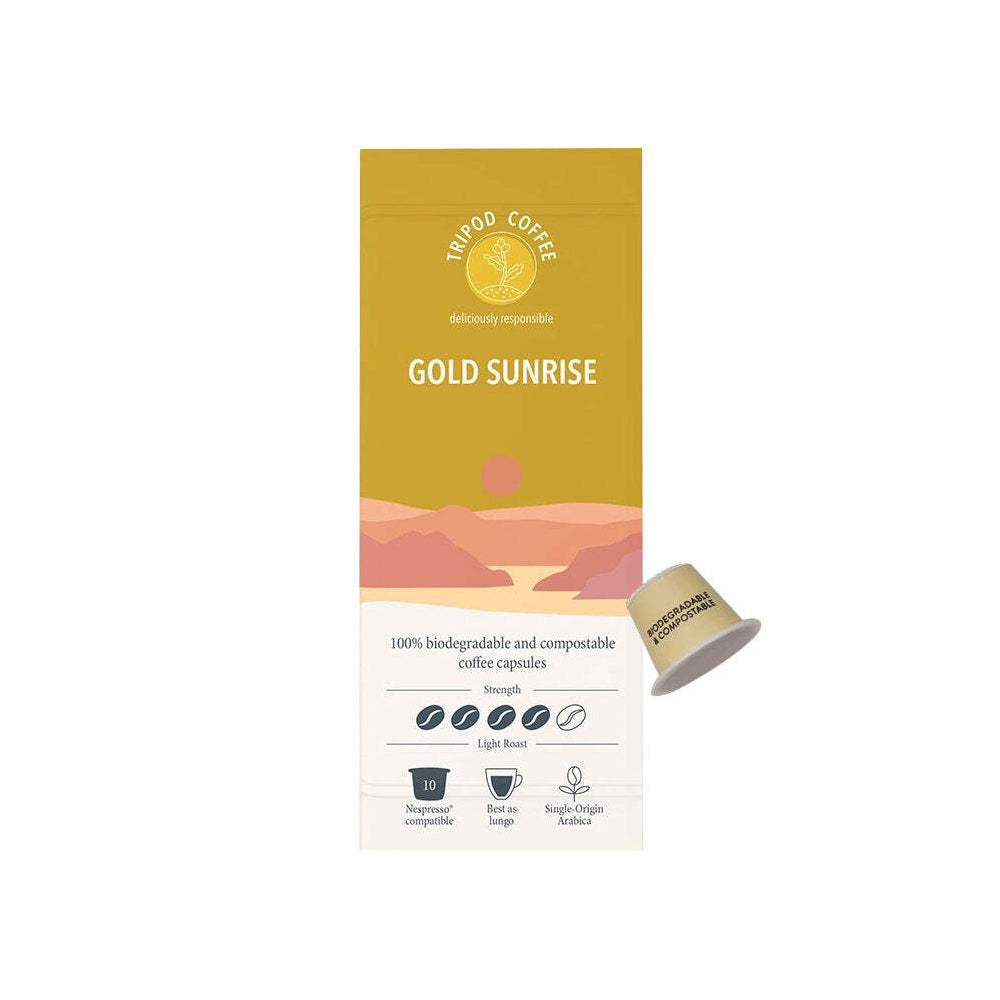 60pc Tripod Coffee Gold Sunrise Single Origin Coffee Capsules