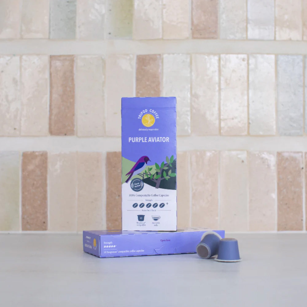 60pc Tripod Coffee Purple Aviator Specialty Coffee Capsules