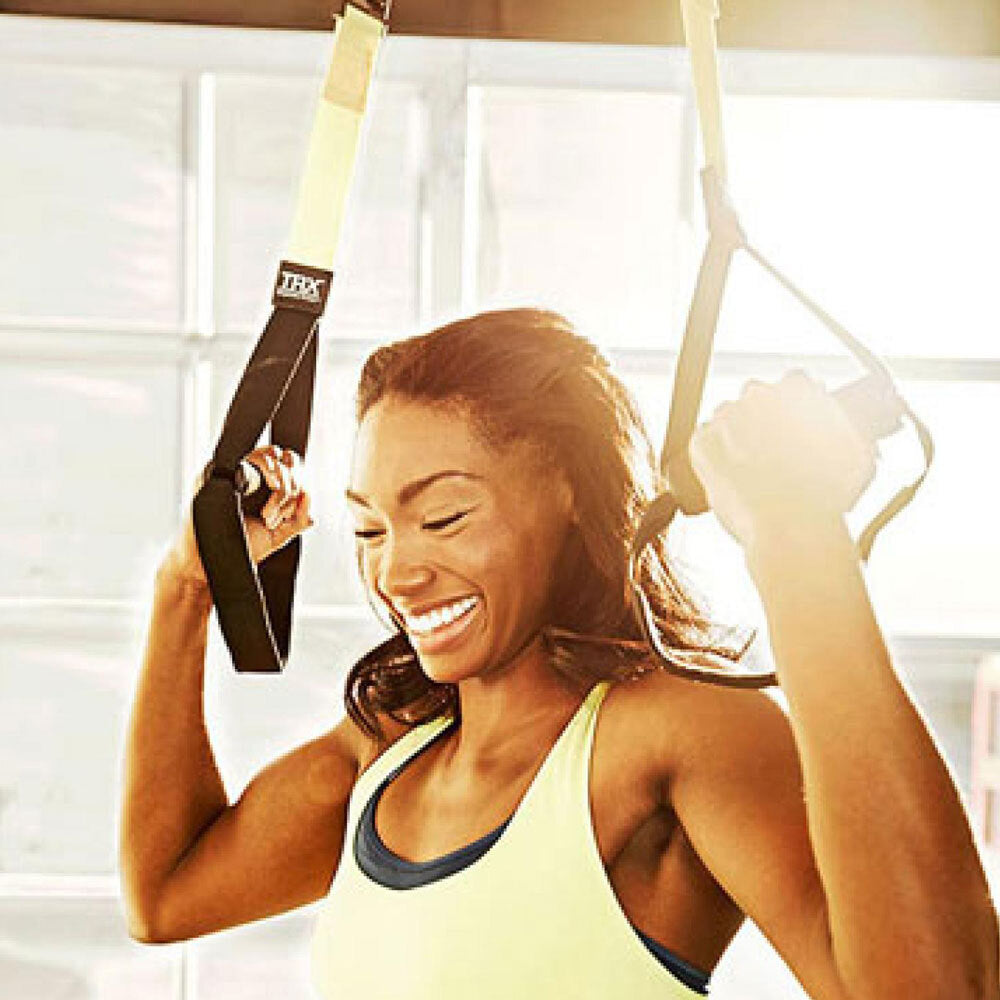 Trx Strong Suspension Trainer Kit w/ Straps/Door Anchor/Mesh Bag