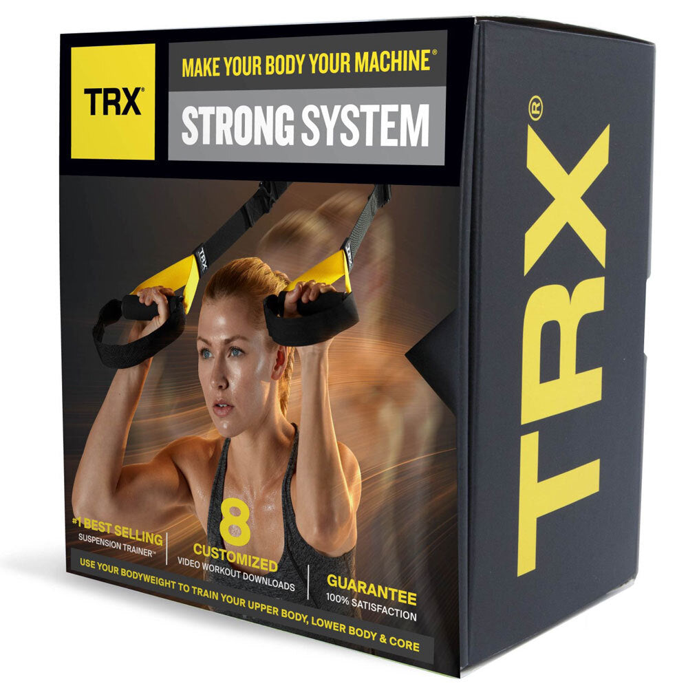 Trx Strong Suspension Trainer Kit w/ Straps/Door Anchor/Mesh Bag