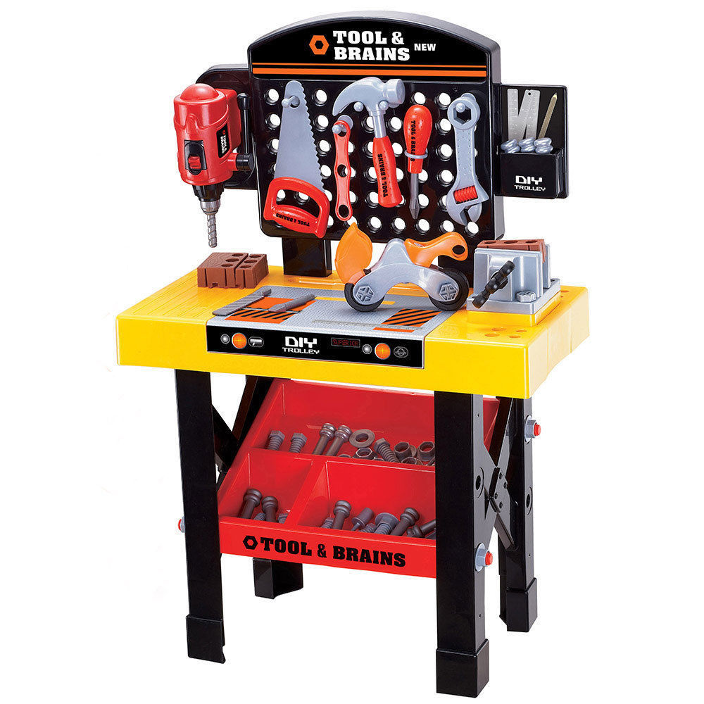 Kids/Children Diy Workbench Tools Pretend Role Play Toy Set/Saw Drill Hammer Nut