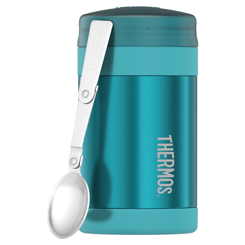 Thermos Vacuum Insulated Food Jar Teal Portable Travel Mug 470ml