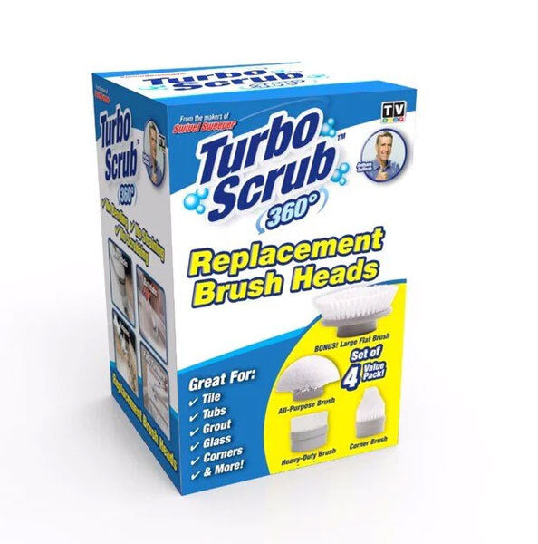 4pc TV Shop Turbo Scrub 360 Replacement Brush Heads Set