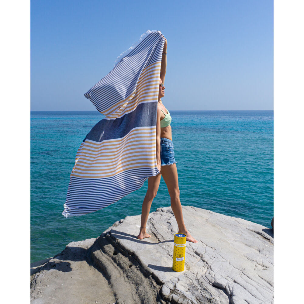 Towel To Go 100% Turkish Cotton Bali Hammam Beach Towel 180x100cm Anthracite