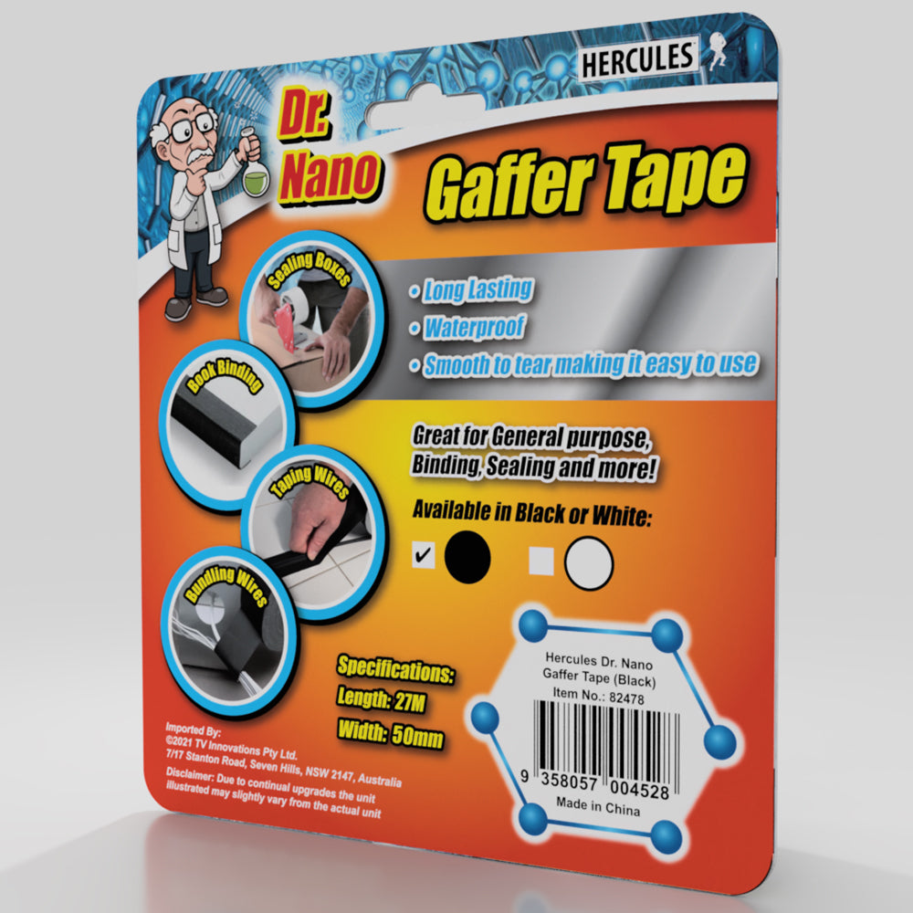 Hercules Dr. Nano Gaffer Tape Black 50mm x 27m