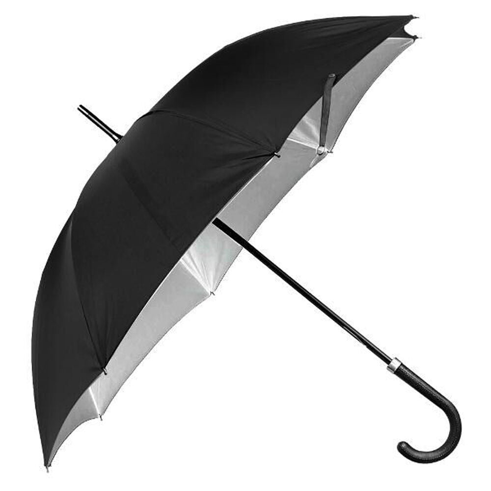 3PK Lightweight Long Silver Lining HD Sun Rain Umbrella Black