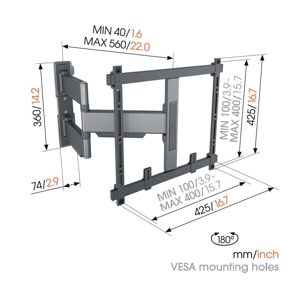 Vogels Elite 5445 Motion+ Wall Mount For 32-65" TV Medium - Grey