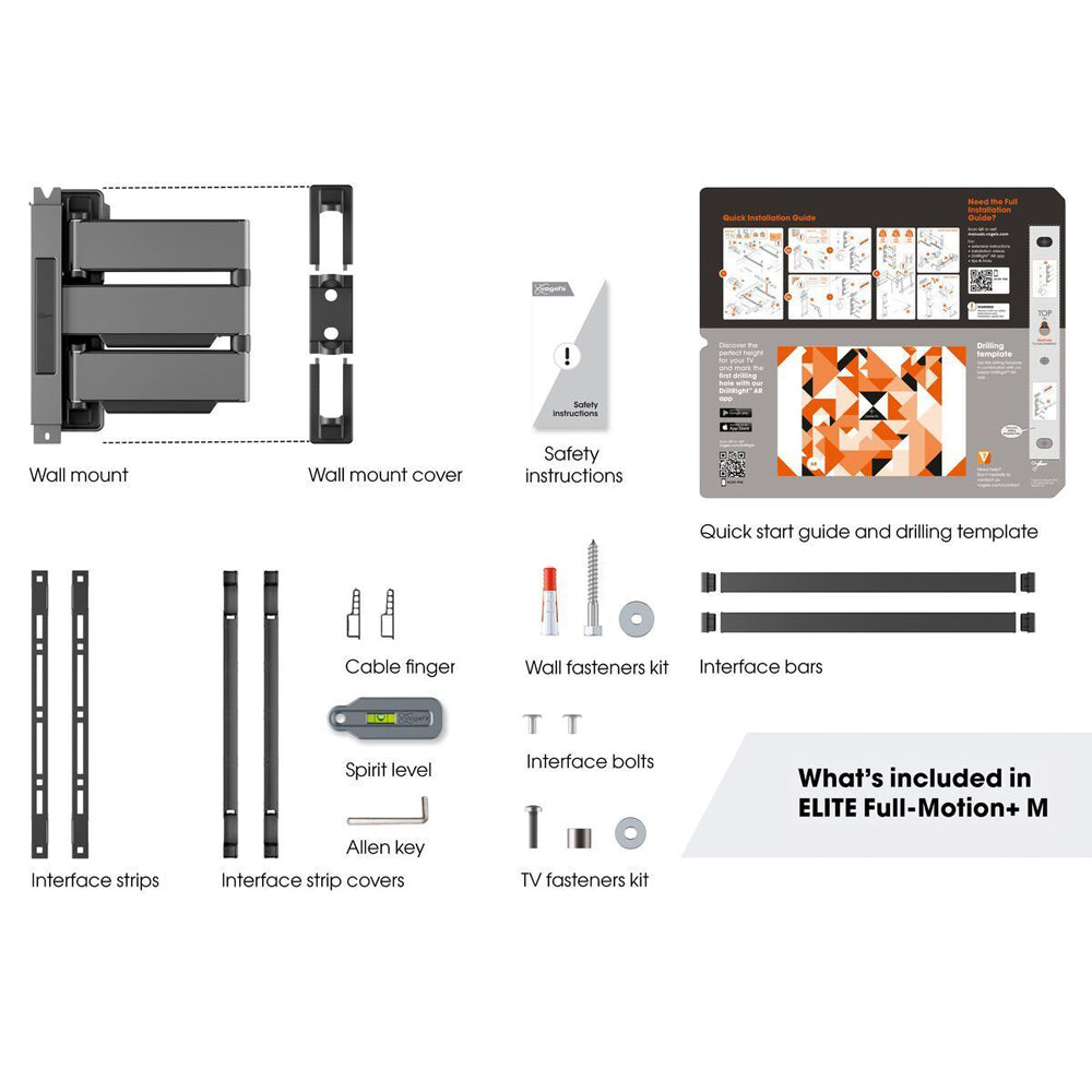 Vogels Elite 5445 Motion+ Wall Mount For 32-65" TV Medium - White