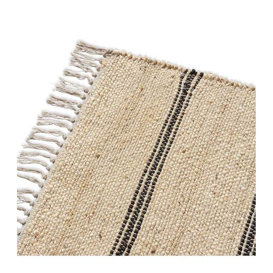 E Style Yana 60x90cm Jute/Cotton Utility Rug - Natural/Black