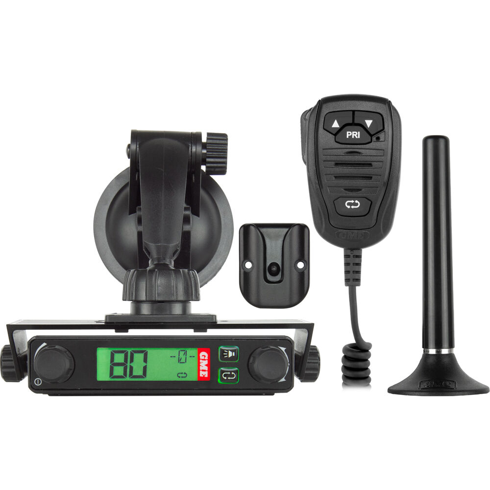 GME UHF CB Radio 80 Channel Plug n Play Kit w/ Microphone Antenna Cup Mount