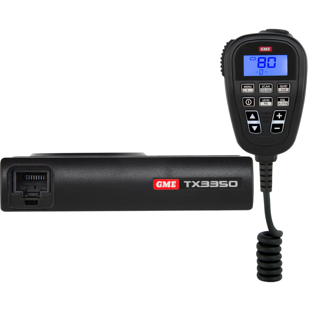 GME UHF CB Super Compact 80 Channel Radio & LCD Speaker Microphone Black/Blue