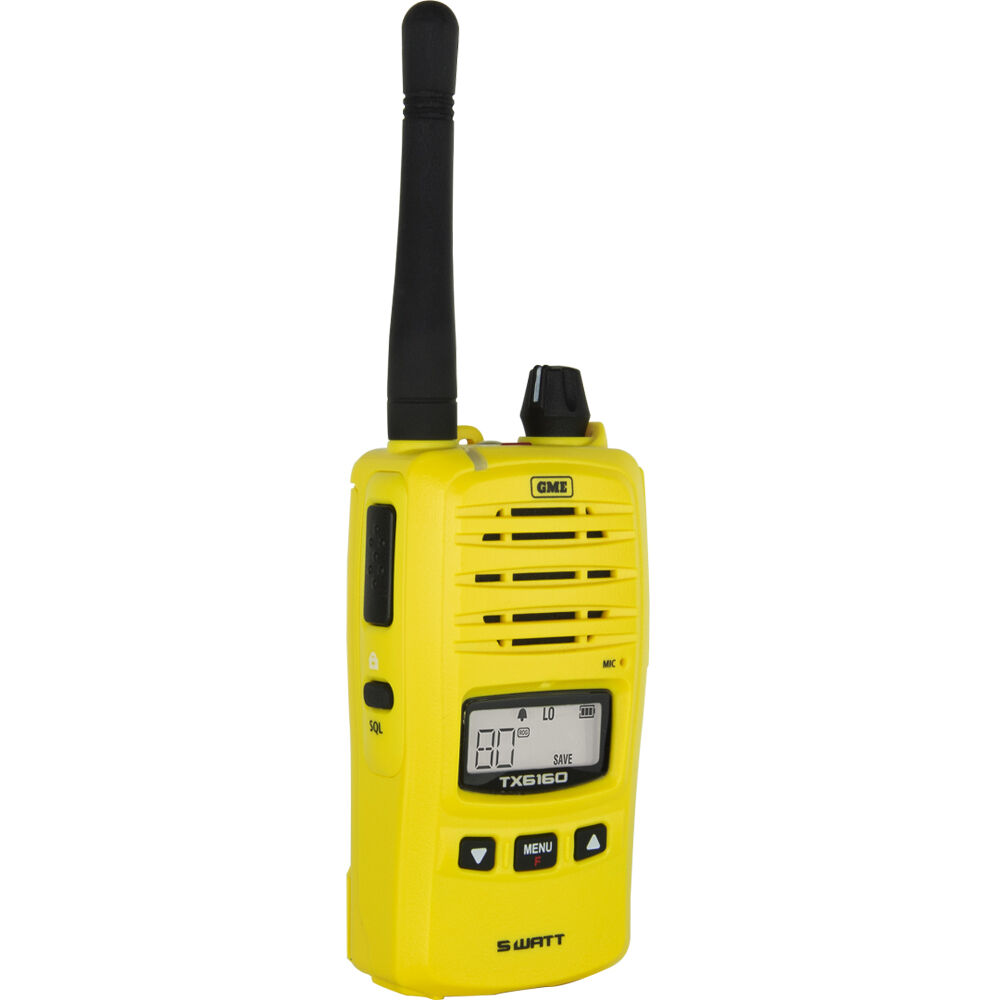 GME UHF CB 5 Watt Handheld 80 Channel Compact Radio Yellow