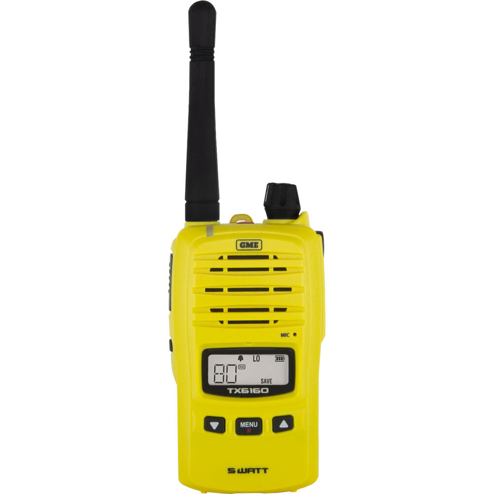 GME UHF CB 5 Watt Handheld 80 Channel Compact Radio Yellow