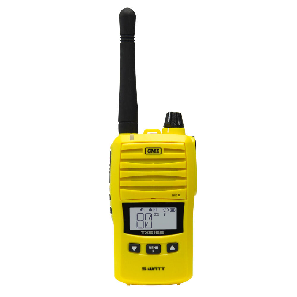 GME UHF CB 5/1 Watt IP67 Waterproof Handheld Radio Yellow