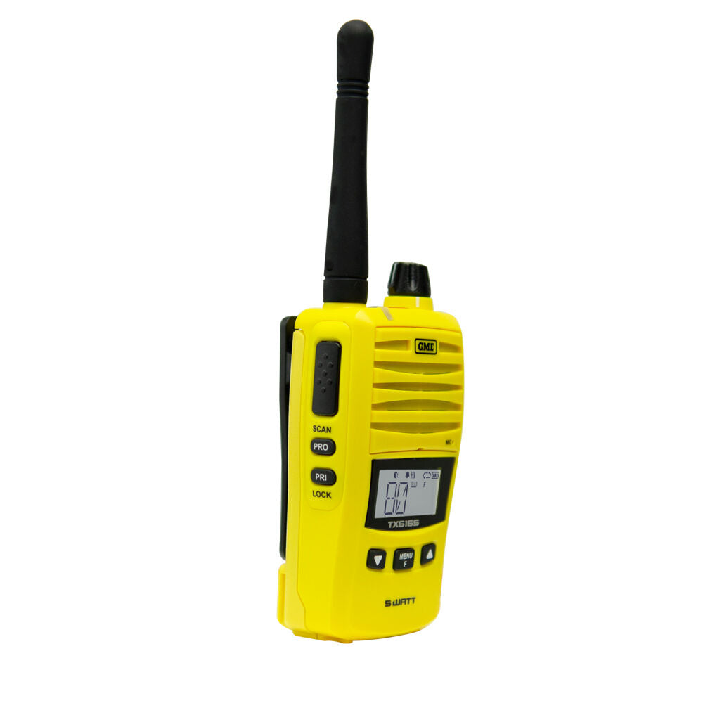 GME UHF CB 5/1 Watt IP67 Waterproof Handheld Radio Yellow