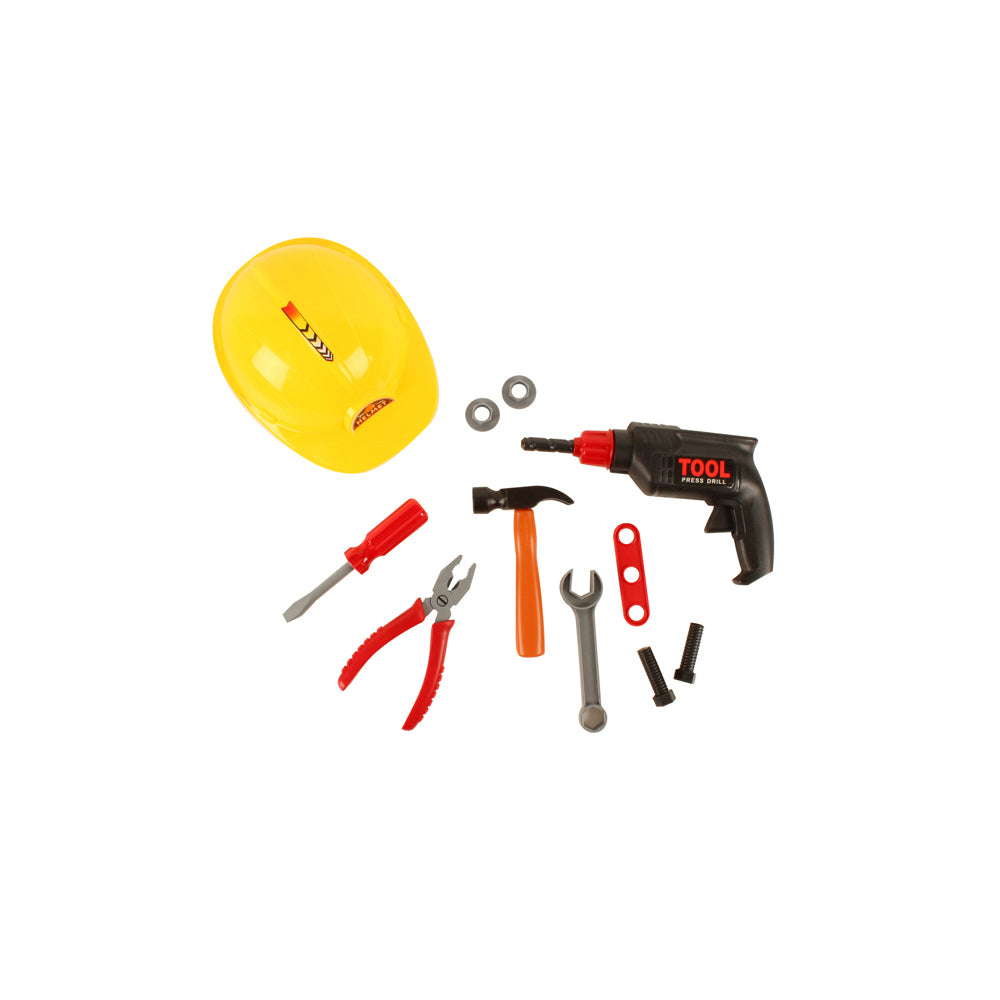 11pc Toys For Fun Tradie Tools w/ Hard Hat Kids Toy 3+