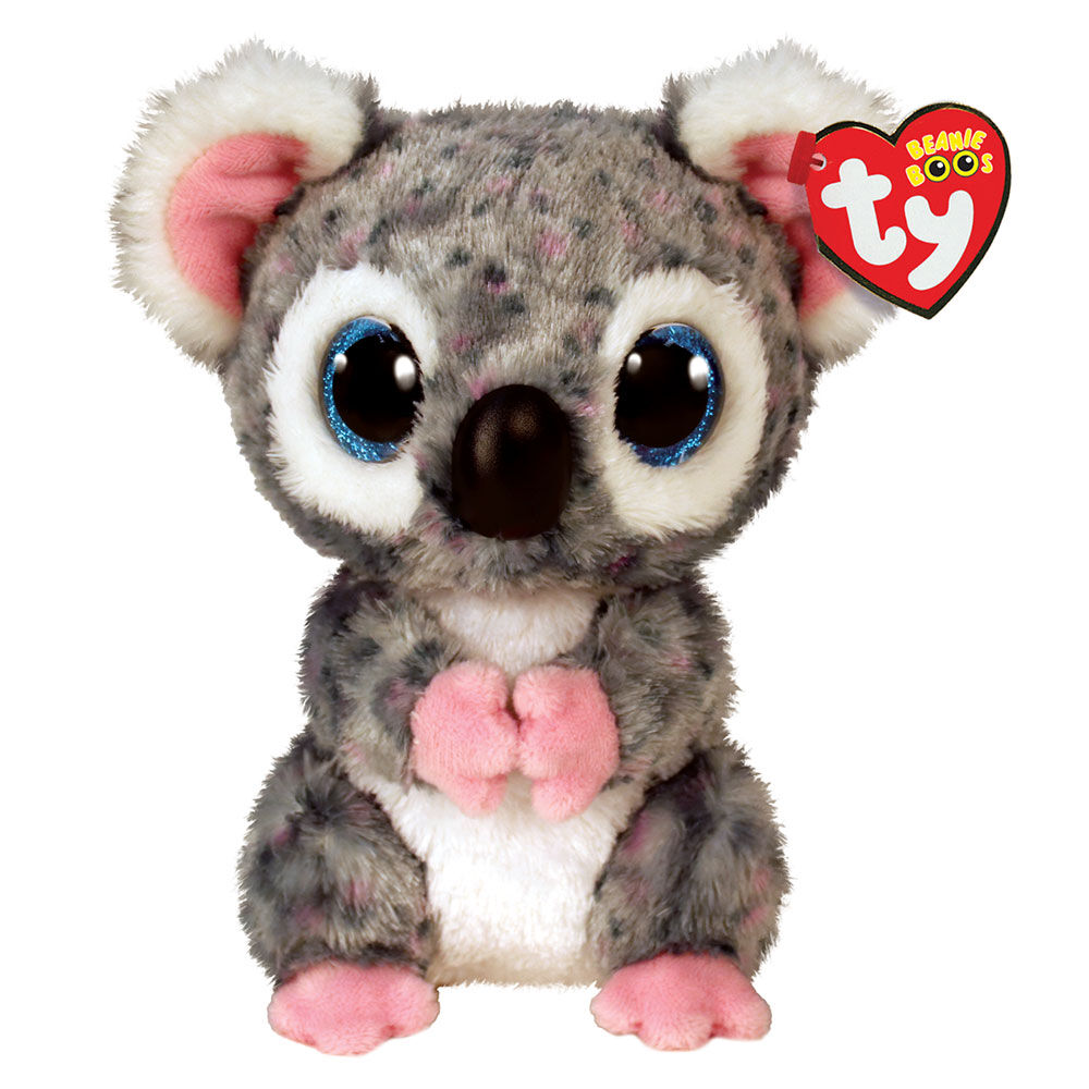 2PK Ty Beanie Boos Karli Gray Spot Koala Plush Toy 15.5cm Regular 3y+