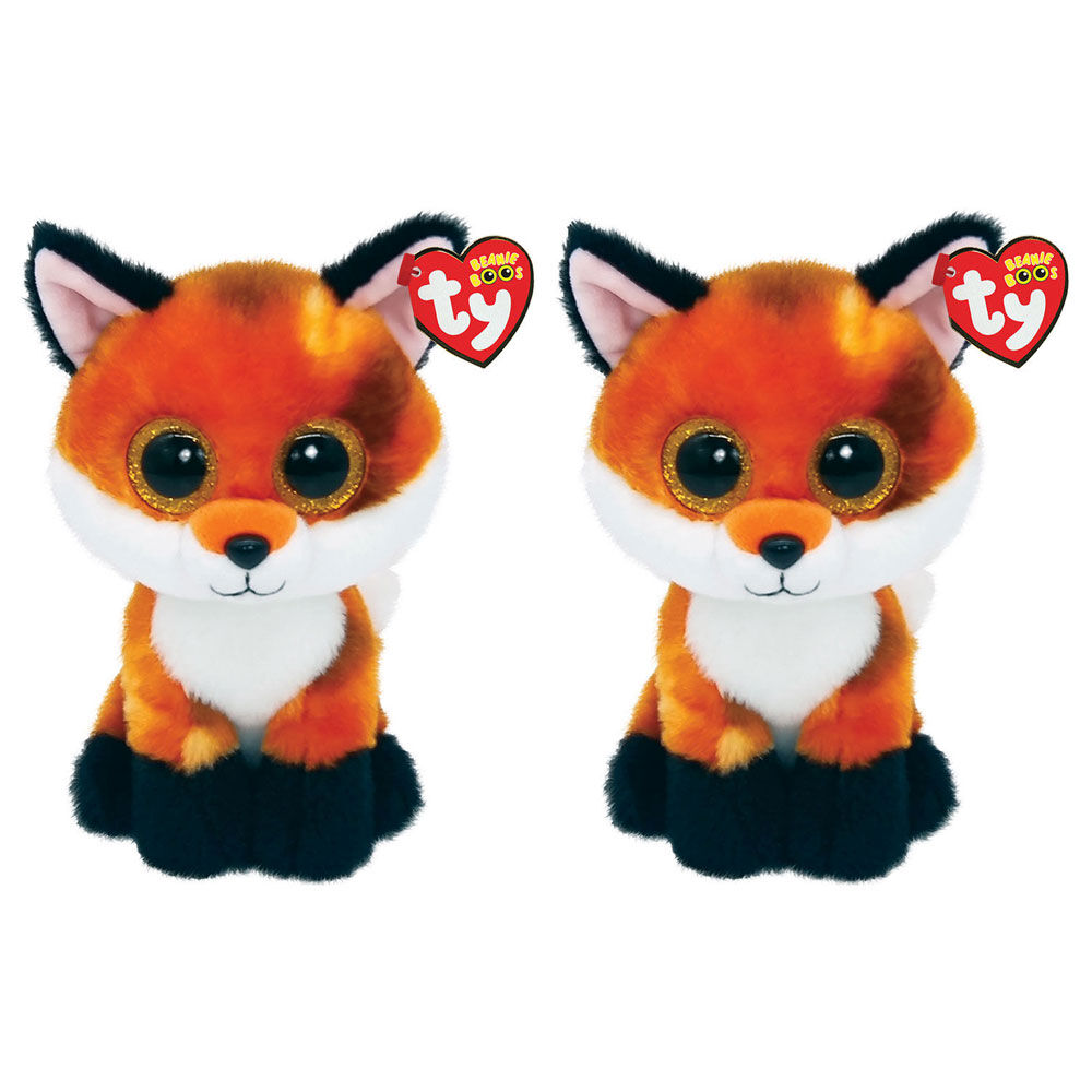 2PK Ty Beanie Boos Meadow Orange Fox Plush Toy 15.5cm Regular 3y+