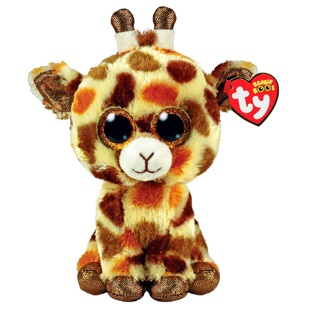 2PK Ty Beanie Boos Stilts Tan Giraffe Plush Toy 15.5cm Regular 3y+