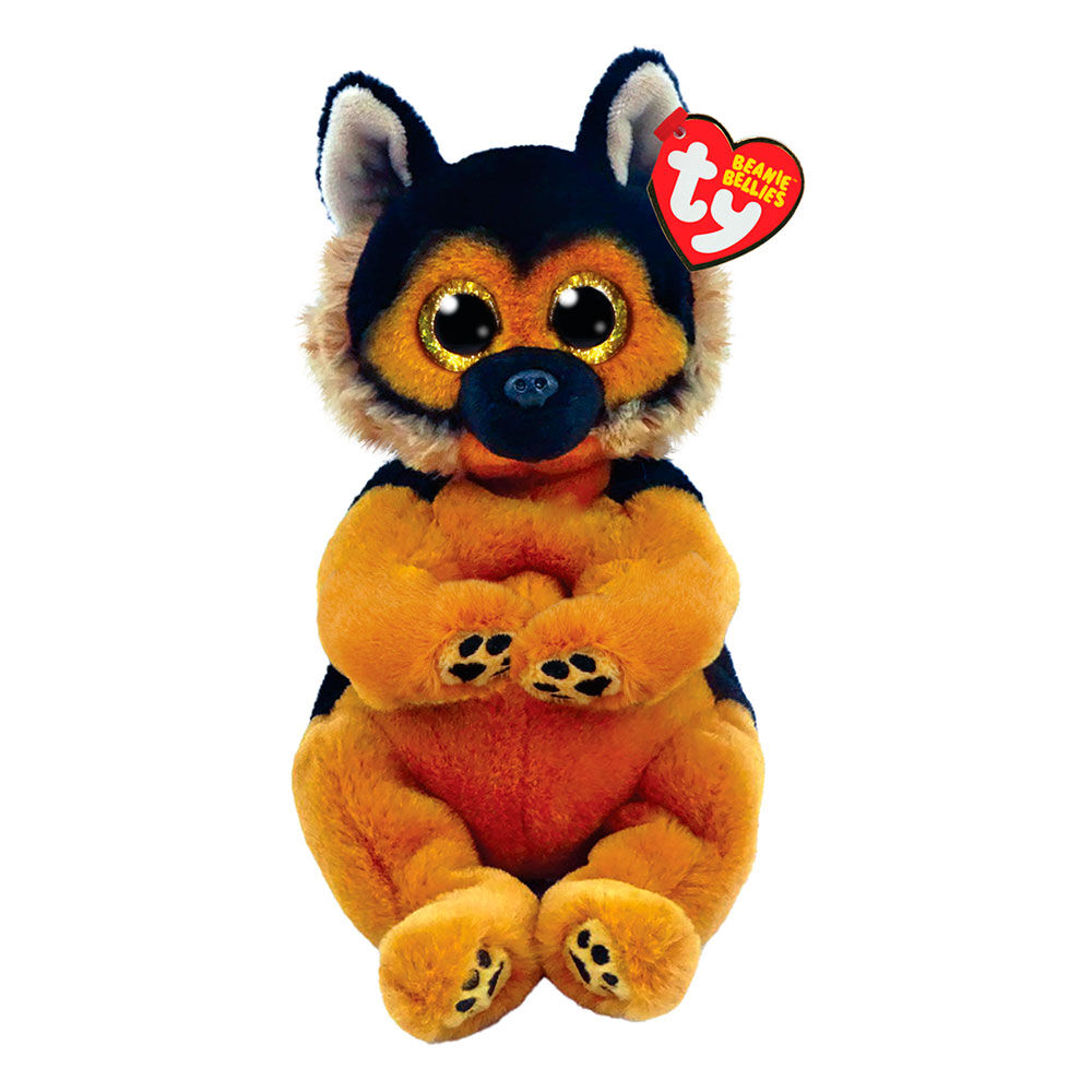 2PK Ty Beanie Bellies Ace German Shepherd Plush Toy 20cm Regular 3y+
