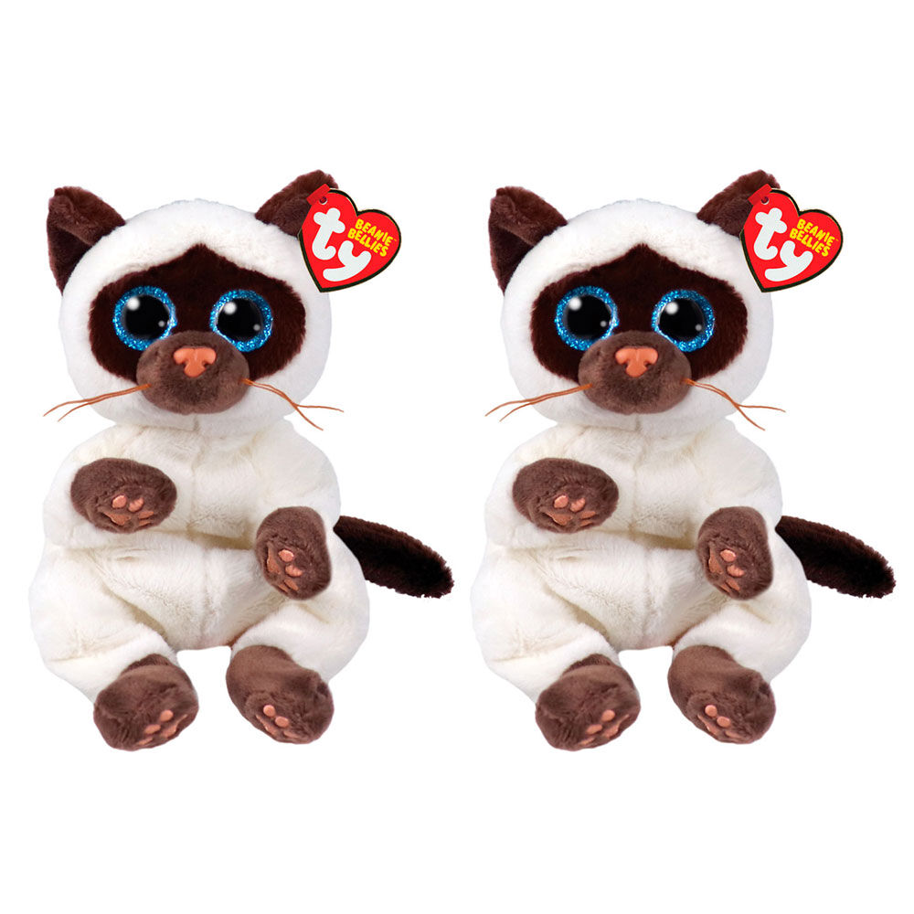 2PK Ty Beanie Bellies Miso Siamese Plush Toy 20cm Regular 3y+