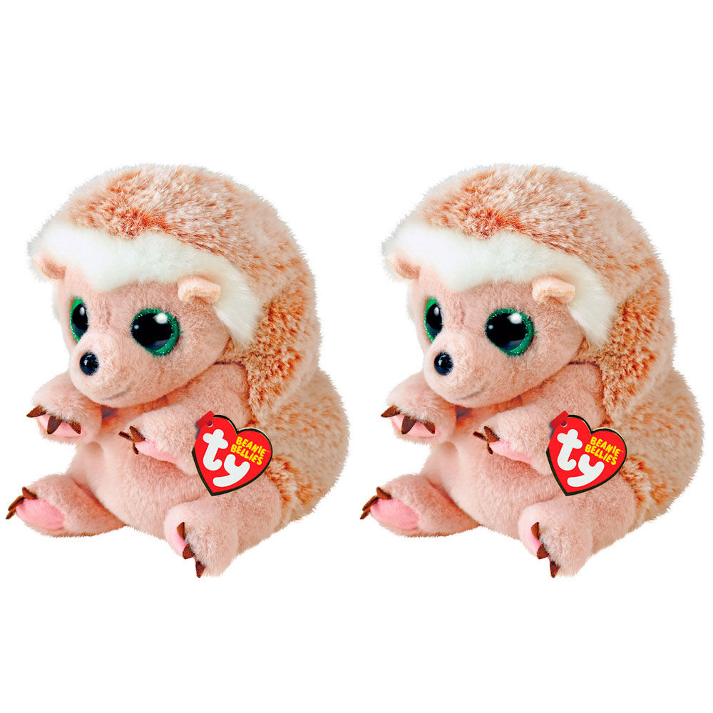 2PK Ty Beanie Bellies Bumper Hedgehog Plush Toy 20cm Regular 3y+