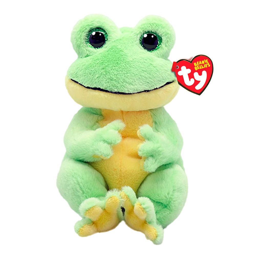 2PK Ty Beanie Bellies Snapper Green Frog Plush Toy 20cm Regular 3y+