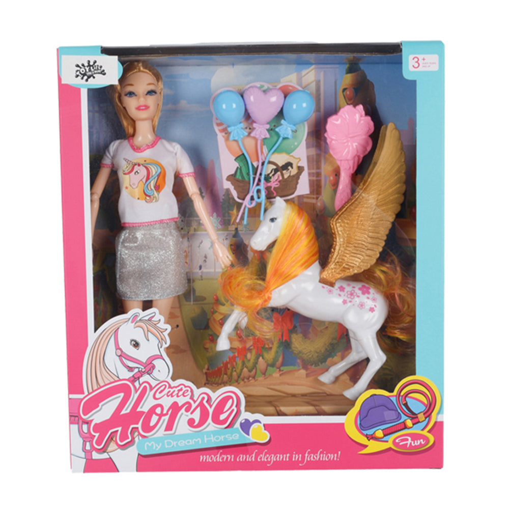 6pc Toylife Dream Girl Doll w/ Horse Wings Accessory Kids Toy Assorted